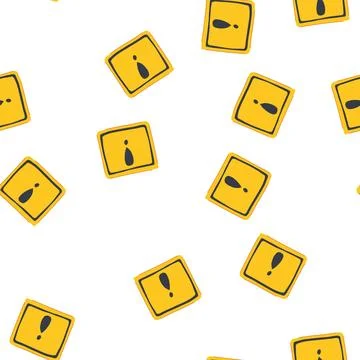 Pattern risk yellow warning sign cartoon vector Stock Illustration