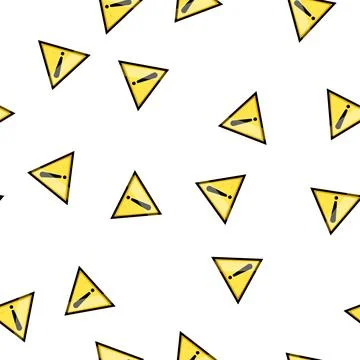 Pattern risk yellow warning sign cartoon vector 스톡 일러스트