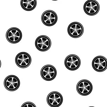 Pattern road wheel car cartoon vector Stock Illustration