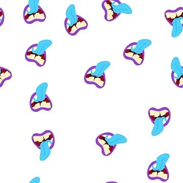 Pattern roar monster mouth cartoon vector Stock Illustration