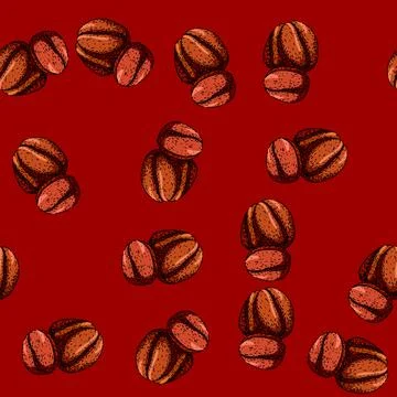 Pattern roast cofeee bean sketch hand drawn 스톡 일러스트
