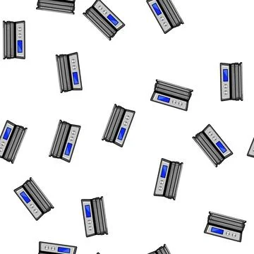 Pattern roast electric grill cartoon vector Stock Illustration
