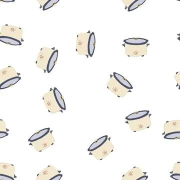 Pattern roast slow cooker cartoon vector Stock Illustration