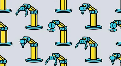 Pattern with robotic arms Stock Illustration