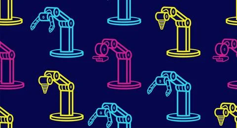 Pattern with robotic arms Stock Illustration