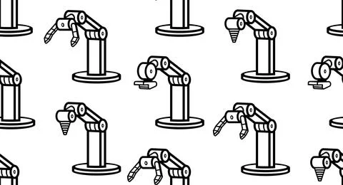 Pattern with robotic arms Stock Illustration