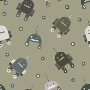 Pattern of robots Stock Illustration