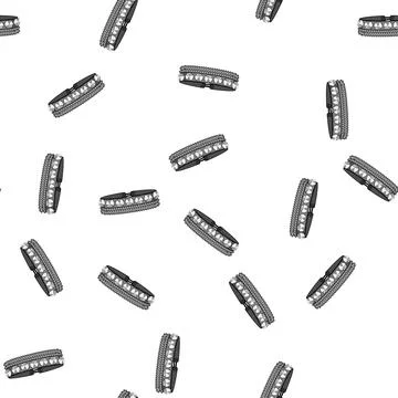 Pattern Rock bracelet with metal studs and chain Stock Illustration