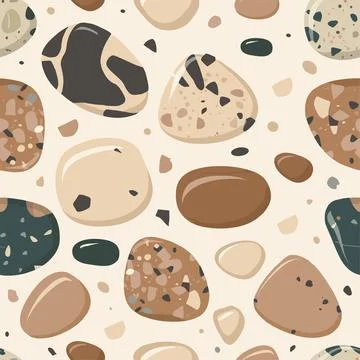 A pattern of rocks with brown, black color scheme. Stock Illustration