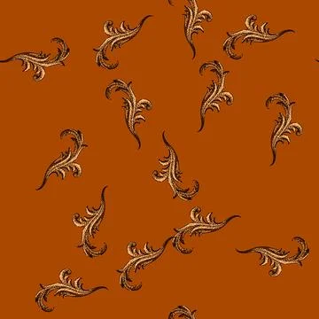 Pattern rococo baroque victorian border sketch hand drawn black 库存插图