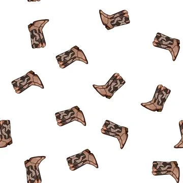 Pattern rodeo cowboy boots cartoon vector Stock Illustration