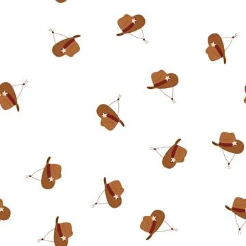 Pattern rodeo cowboy hat cartoon vector Stock Illustration