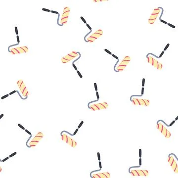 Pattern roll roller paint cartoon vector Stock Illustration