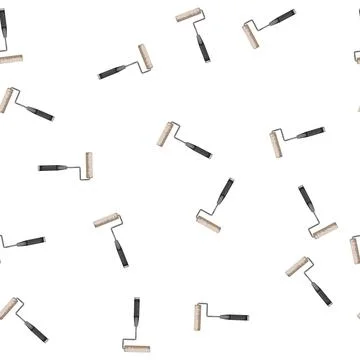 Pattern roller paint roller paint cartoon vector Stock Illustration
