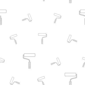 Pattern of roller for painting works. Linear design. On a white background Stock Illustration