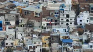 Pattern Of The Rooftop An Aerial View. Densely Built Up Area Of India. Stock Footage