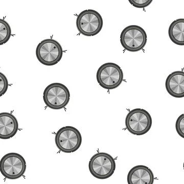 Pattern room robot vacuum cleaner cartoon vector Stock Illustration