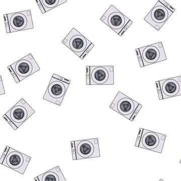 Pattern room washing machine cartoon vector Stock Illustration