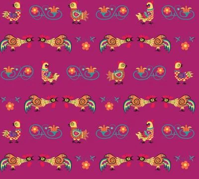 Pattern of rooster Stock Illustration