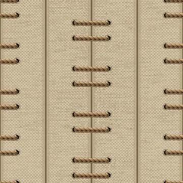 Pattern with rope lacing, jute texture Stock Illustration