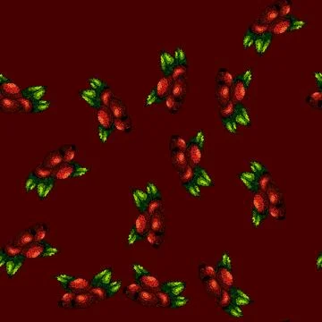 Pattern rosehip plant red sketch hand drawn 스톡 일러스트