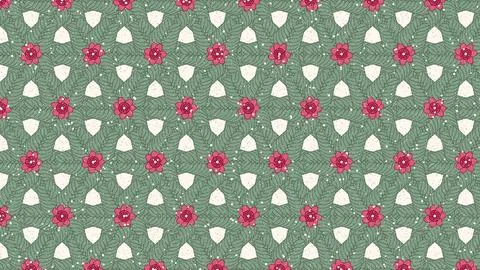 Pattern of roses and shields on a dotted background illustration Stock Illustration