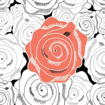 Pattern of roses Stock Illustration
