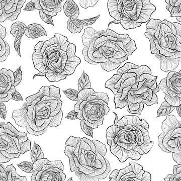 Pattern with roses Stock Illustration