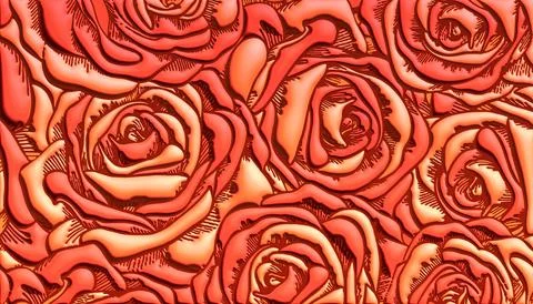 Pattern with roses Stock Illustration