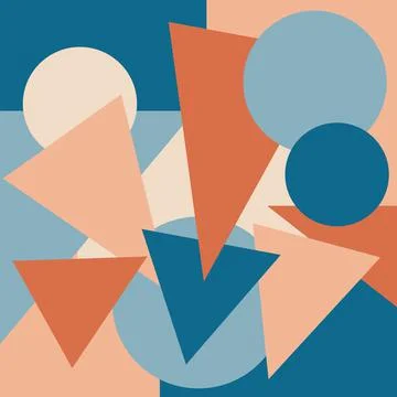 Pattern With Round And Triangular Shape In Blue And Brown Stockillustratie