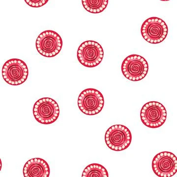 Pattern round cake decorated with spiral and small cream dots イラスト素材