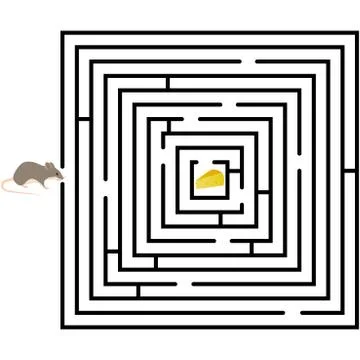 Pattern of round design elements labyrinth on background Illustrazione stock