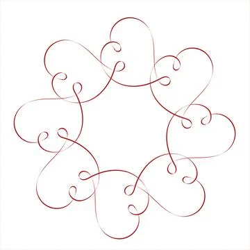 Pattern with round hearts. Design element. Stock Illustration