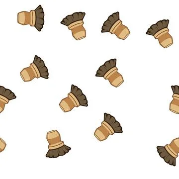 Pattern round mushroom brush cartoon vector Stock Illustration