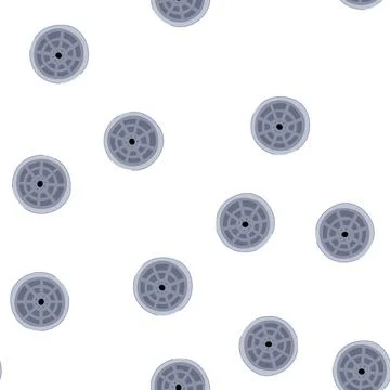 Pattern round sewer manhole cover closing an underground system 库存插图