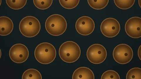 Pattern of round shapes on a dark background with a shiny Stock Footage 339518502