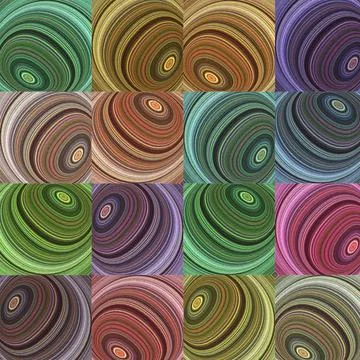 Pattern round stones with waves around the circumference of multicolored colors Stock Illustration