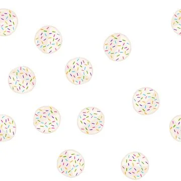 Pattern round sweet cake or cookie with colorful sprinkles 스톡 일러스트