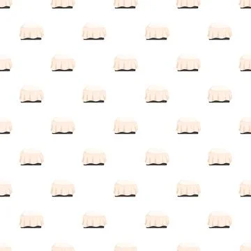 Pattern of round tables with white tablecloths イラスト素材