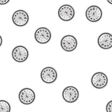 Pattern round wall clock cartoon vector 스톡 일러스트