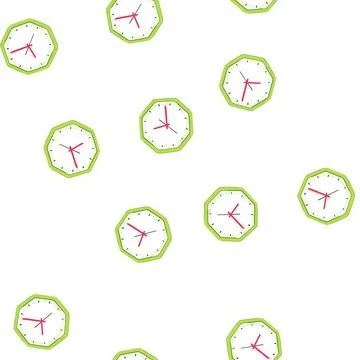 Pattern round wall clock cartoon vector Stock Illustration