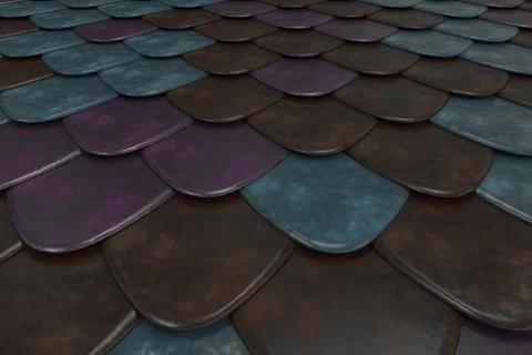 Pattern of rounded roof tiles in different colors Stock Illustration