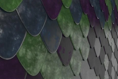 Pattern of rounded roof tiles in different colors イラスト素材