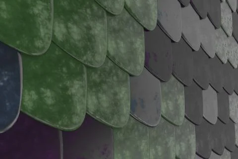 Pattern of rounded roof tiles in different colors Stock Illustration