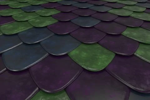 Pattern of rounded roof tiles in different colors Stock Illustration