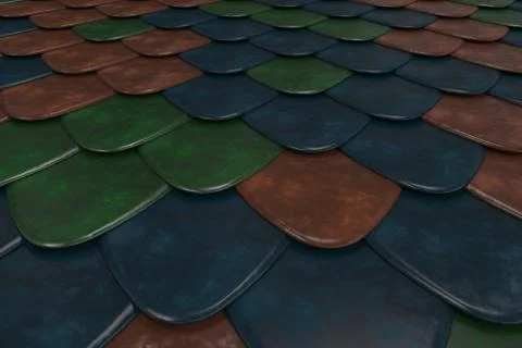 Pattern of rounded roof tiles in different colors イラスト素材