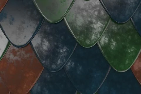 Pattern of rounded roof tiles in different colors 스톡 일러스트