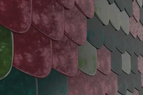 Pattern of rounded roof tiles in different colors 스톡 일러스트