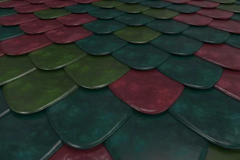 Pattern of rounded roof tiles in different colors イラスト素材