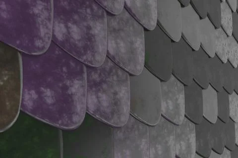 Pattern of rounded roof tiles in different colors Stock Illustration